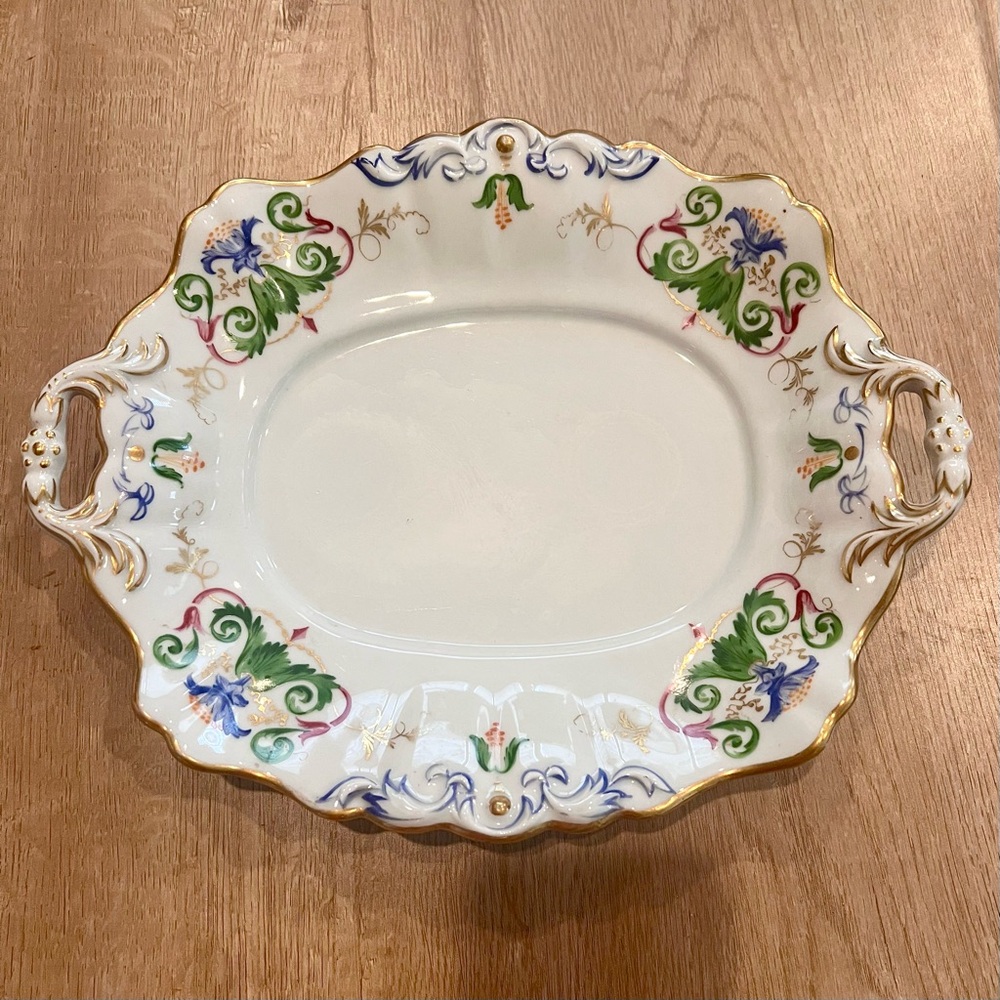 Antique Royal Vienna Hand Painted Floral Porcelain‎ Serving Plate Platter 11”